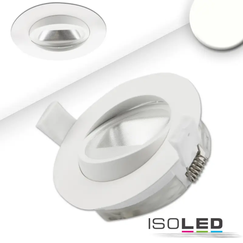 LED aszimmetrikus süllyesztett szpotlámpa, fehér, 8W, 50°, IP44,kerek,semleges fehér, dimmelheto Kedvezményes ár