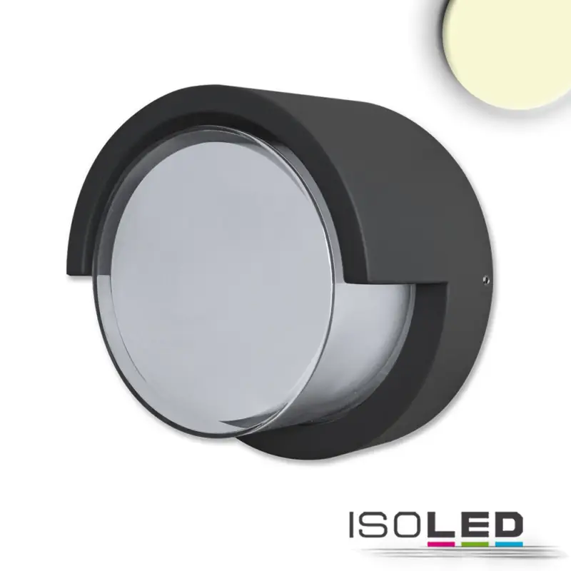 Utolsó esély LED fali lámpa, kerek, IP54, 6 W, homok fekete, meleg fehér