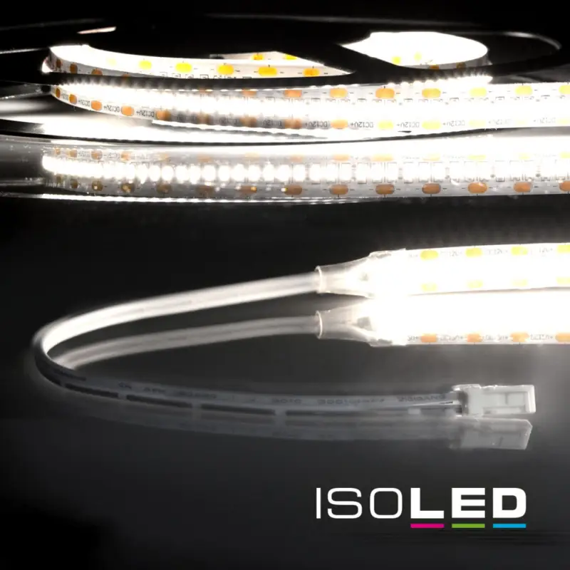 Gyors kiszállítás LED CRI940 MiniAMP flex. szalag, 12V, 12W, IP20, 4000K, 120cm, kétoldalas 30cm kábel + maleAMP