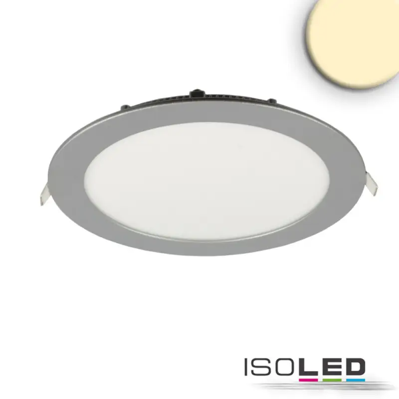 Legkelendőbb LED mélysugárzó, 18 W, ultra lapos, kerek, ezüst, meleg fehér, dimmelheto