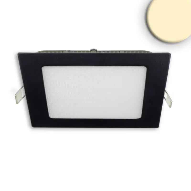 LED mélysugárzó, 9W, szögletes, ultra lapos, vakítás-csökkentett, fekete, meleg fehér, dimmel. Expressz kézbesítés