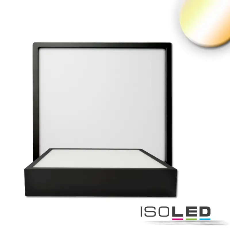 LED mennyezeti lámpa PRO fekete, 15W, szögletes, 170mm, ColorSwitch 2700|3000|4000K, dimmelheto Expressz szállítás