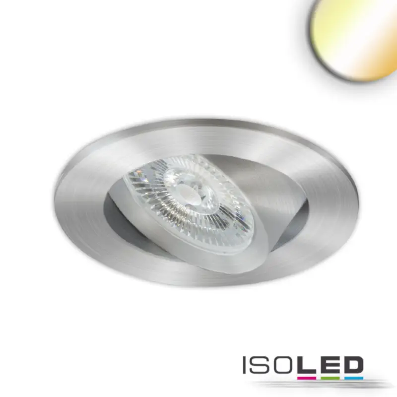 LED süllyesztett lámpa Slim68 csiszolt alumínium, kerek, 6W|6W, 24V DC, fehér dinamikus 2700-5700K Ne maradj le