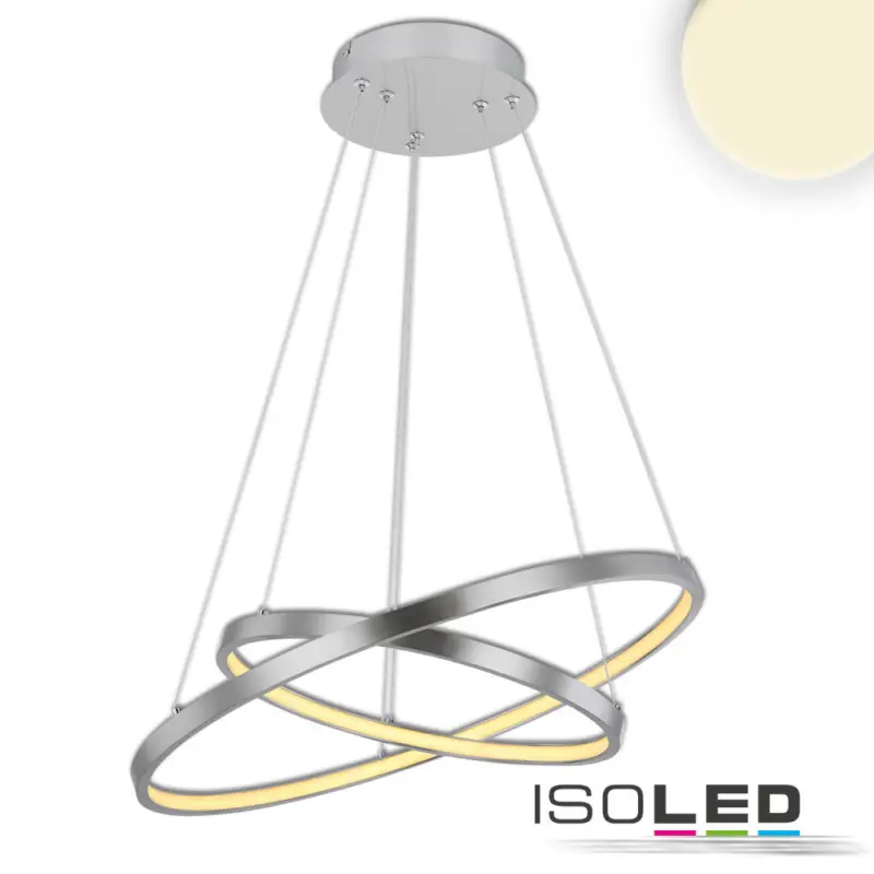 Legkelendőbb LED fügesztett lámpa Ring 18W+23W, ezüst, meleg fehér