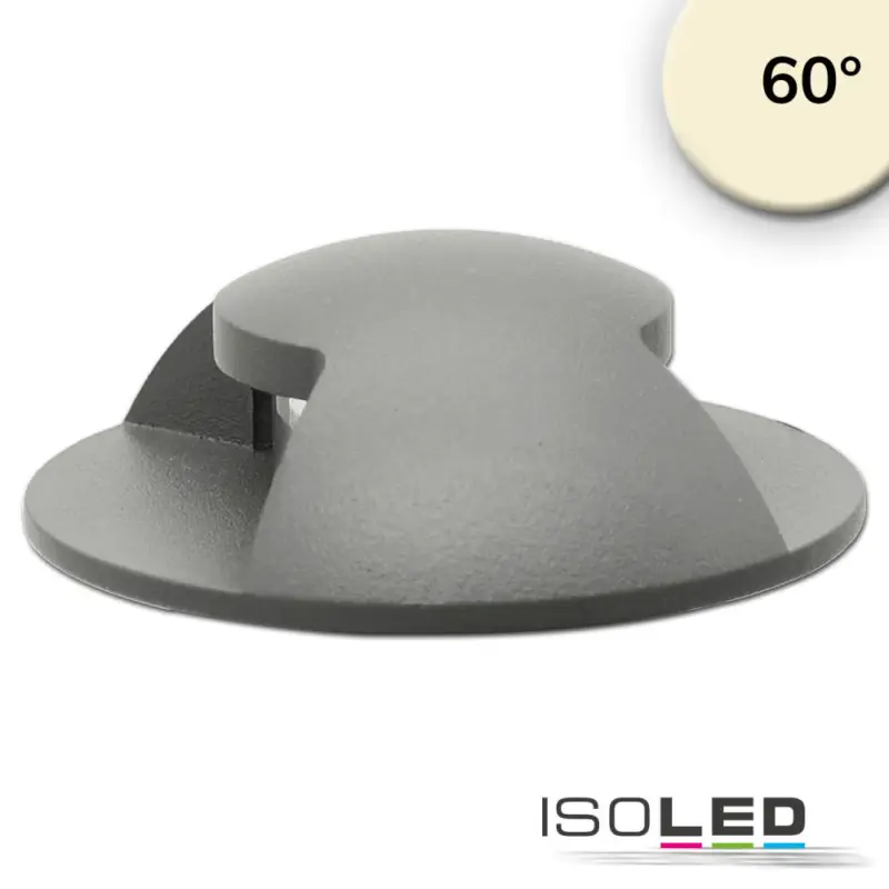 LED padlóba süllyesztett spot, kerek 2SIDE 60mm, fekete, 12-24V, IP67, 3W, 60°, meleg fehér Legkelendőbb