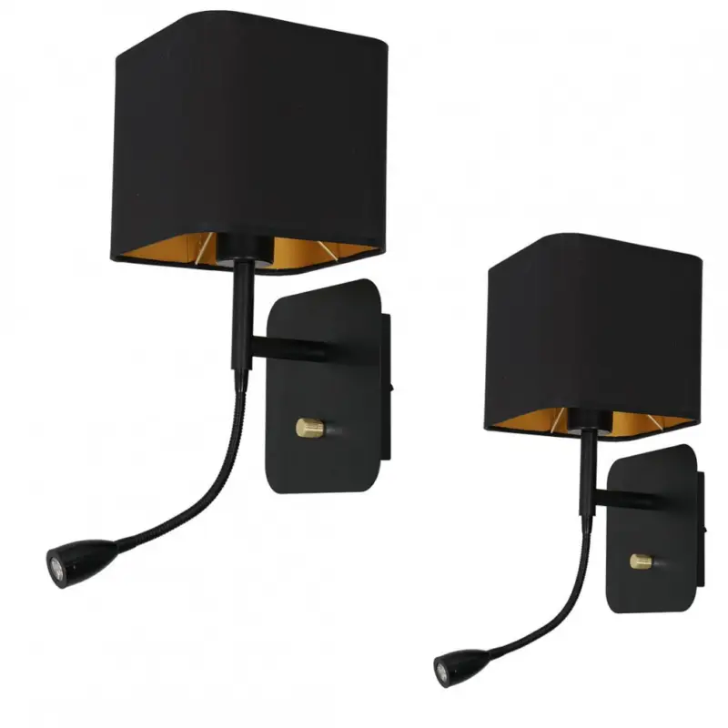 Vedd meg online Fali lámpa NAPOLI BLACK/GOLD 1xE27 + 1W LED