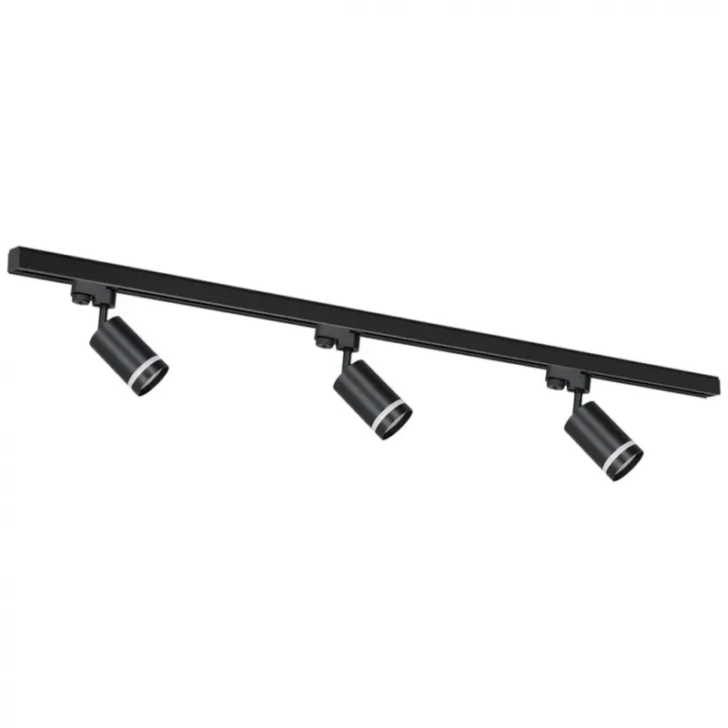 Árengedmény Gyűjtősín készlet 3xPipe Ring GU10 + Futó 1,5m - FEKETE