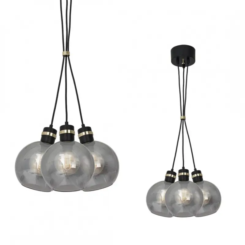 Függesztett lámpa OMEGA BLACK/GOLD 3xE27 Akciós ár