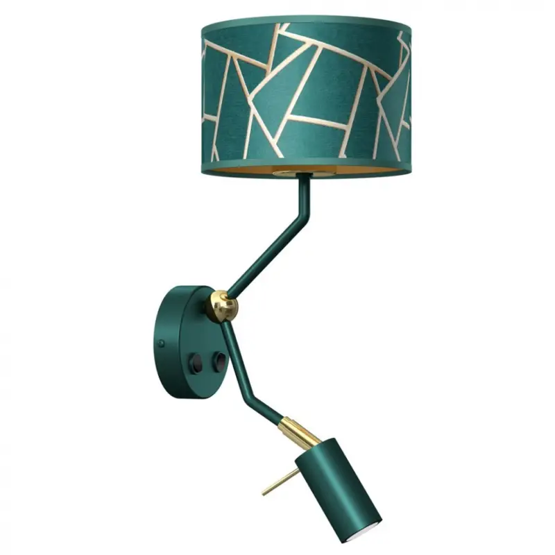 Vedd meg most Fali lámpa ZIGGY GREEN Gold/palackzöld 1xE27+1x mini GU10