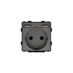 Biztonságos fizetés Z-Switch Dugalj 230V 16A (2P+F) + USB A+A Szürke