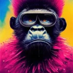 Pink gorilla - vászonkép Prémium