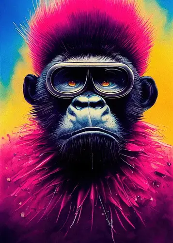 Pink gorilla - vászonkép Prémium