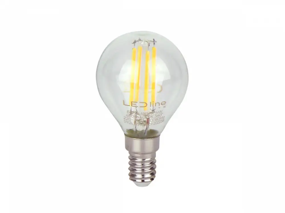 Szuper ajánlat LED line LITE LED bulb E14 4W 4000K 480lm 220-240V FILAMENT G45 GLOBE