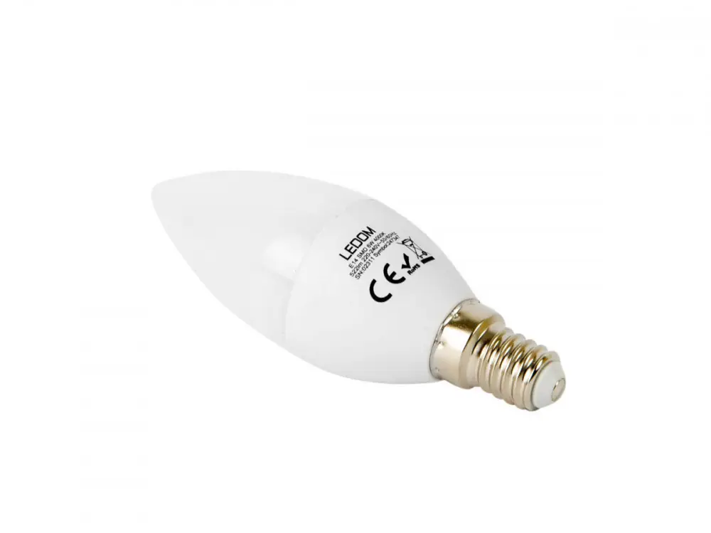 Olcsóbb LEDOM E14 6W 4000K 522lm 220-240V C37
