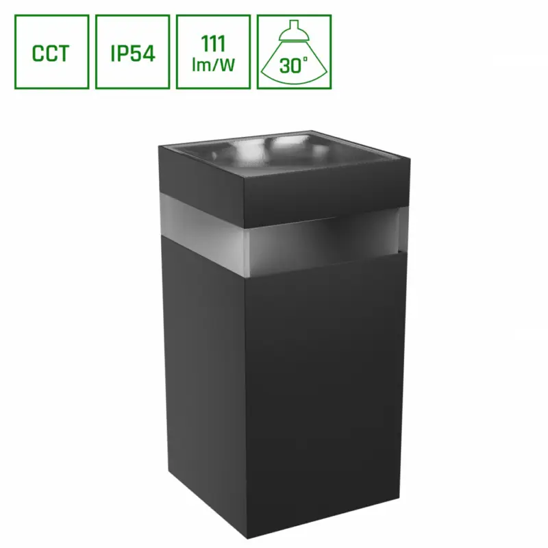 Szuper akció TORRE 9W 230V IP54 CCT 99x78x156 mm négyzetes fekete