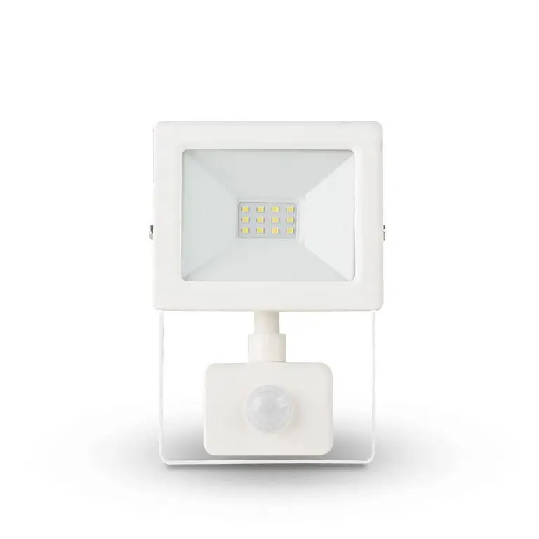 Alacsony ár Asalite LED Fehér Reflektor Slim 10W 4500K (900 lumen) + Mozgásérzékelő Szenzor