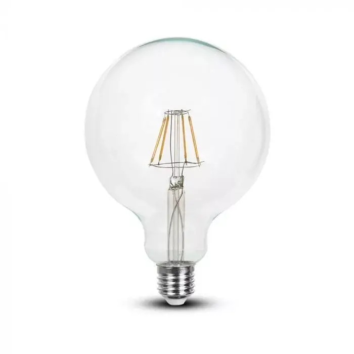 Kihagyhatatlan ajánlat V-TAC Átlátszó LED izzó filament COGE27 G125 6W 6400K nagygömb - 7427