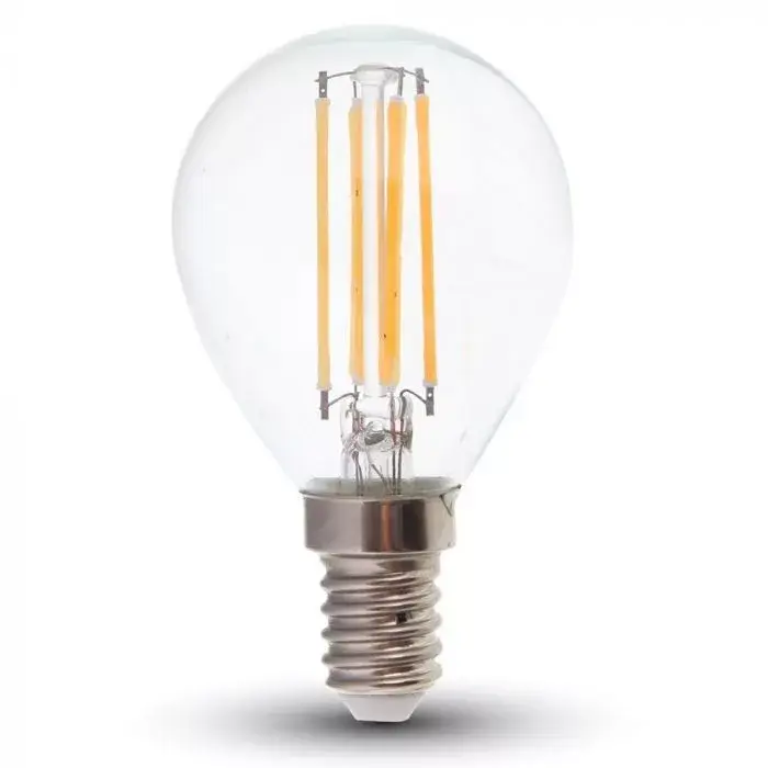 Legjobb ár V-TAC Átlátszó LED izzó filament COGE14 P45 6W 2700K kisgömb - 2845