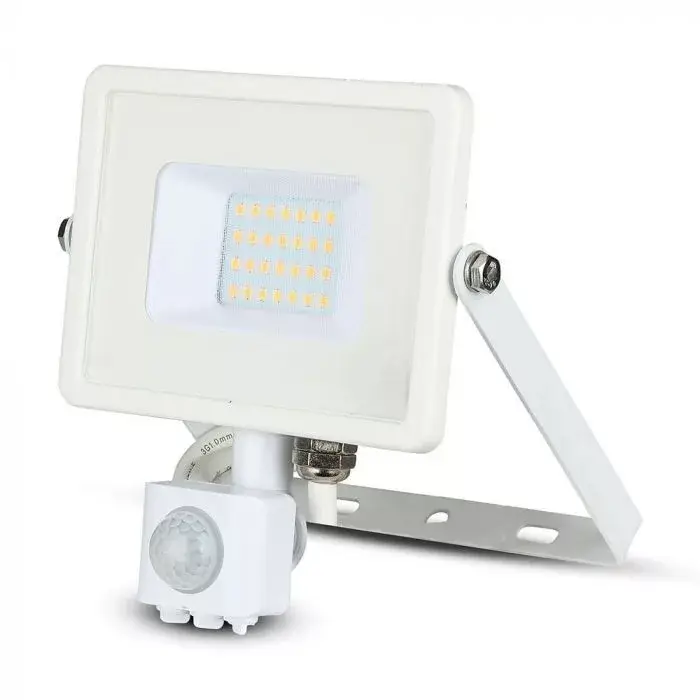 V-TAC 20W Mozgásérzékelős LED reflektor 100° 3000K fehér házas (Samsung Chip) - 448 Kedvezmény