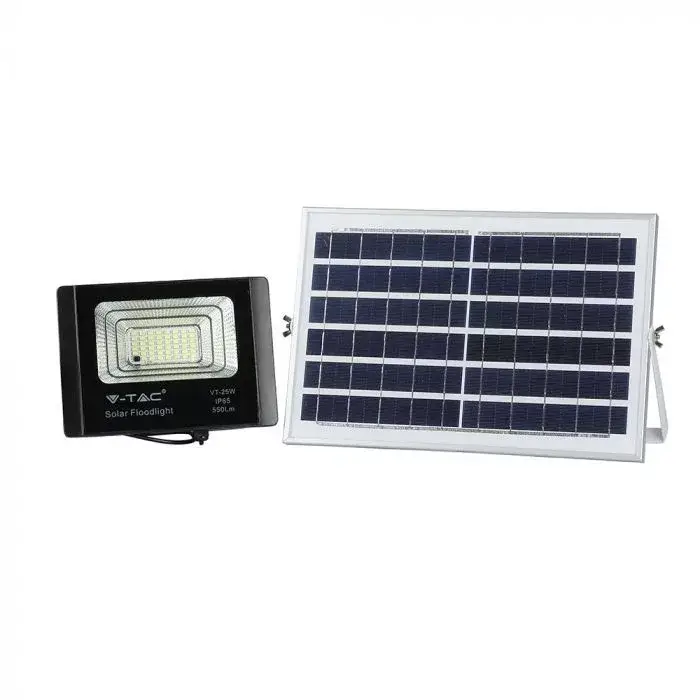 Újdonság V-TAC 12W LED napelemes (SOLAR) reflektor távirányítóval 120° 4000K fekete házas- 8573