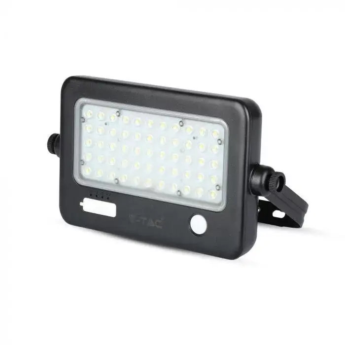 V-TAC 10W LED napelemes (SOLAR) reflektor USB aljzattal 90° 4000K fekete házas- 8674 Legkelendőbb