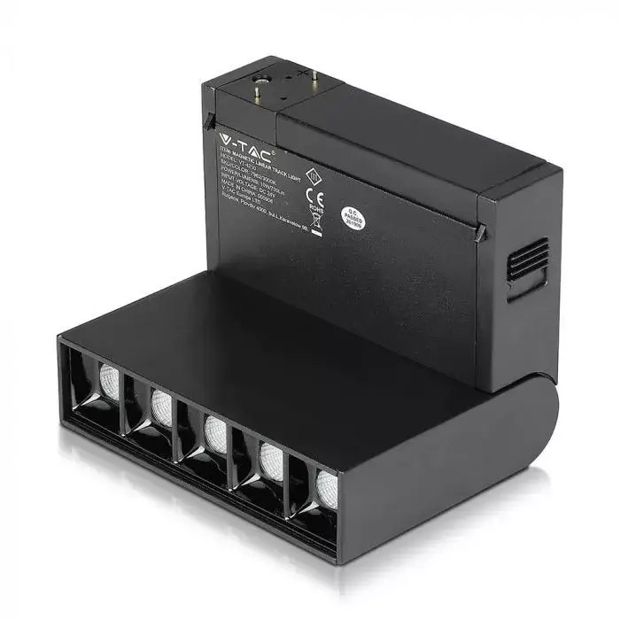 Kiárusítás V-TAC 5x2W LED Mágneses sínes lámpa IP20 24V 3000K - fekete - 7962