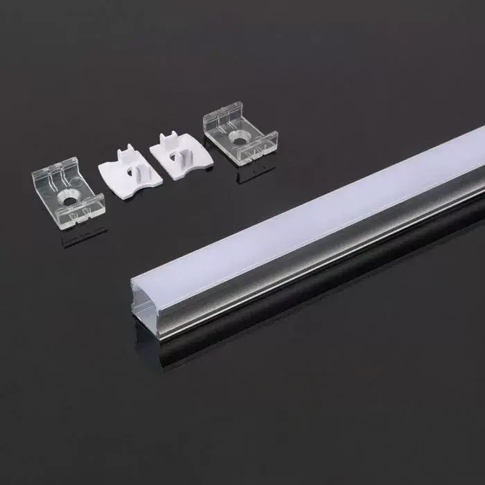 Árcsökkenés V-TAC Alumínium profil - Falon kívüli - Tejfehér fedlappal - 2000 x 17.2 x 15.5 mm - 3354