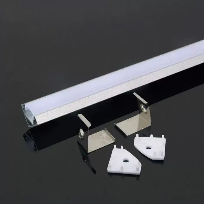 Gyors szállítás V-TAC Alumínium profil - Sarok - Tejfehér fedlappal 2000 x 19 x 19 mm - 3356