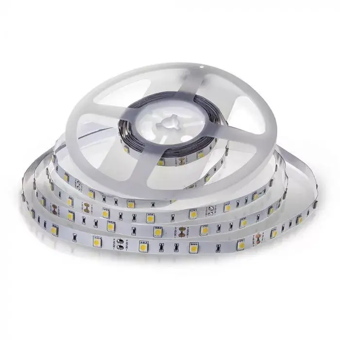 Biztonságos vásárlás V-TAC LED szalag SMD5050 30LED/M 6W/M 12V IP20 3000K - 212135