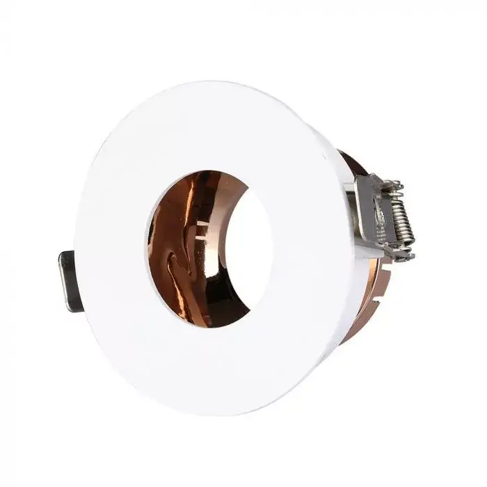 Expressz kézbesítés V-TAC Led GU10 Spot Keret Fehér+Rózsaarany kör alakú - 3159