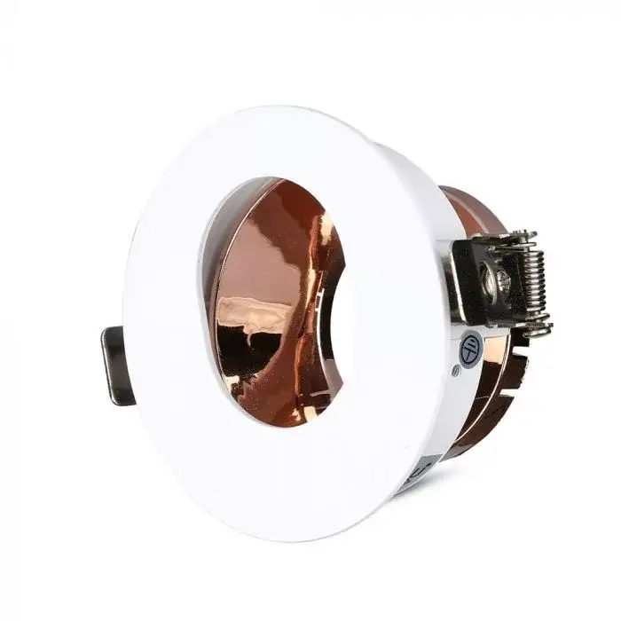 Expressz kézbesítés V-TAC Led GU10 Spot Keret Fehér+Rózsaarany kerek alakú - 3163