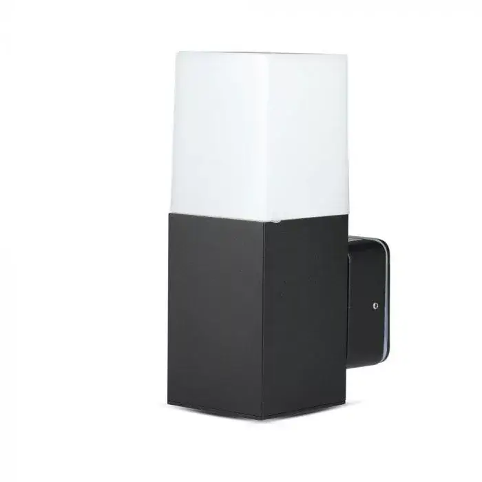 V-TAC GU10 Kerti fali lámpa, négyzet, fekete 121x80x250mm IP54 - 7563 Azonnali szállítás