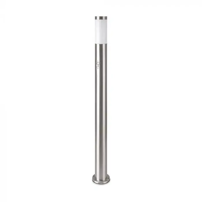 Szuper akció V-TAC E27 Kerti állólámpa mozgásérzékelővel, kör szatén nikkel 1100 mm IP44 - 8967