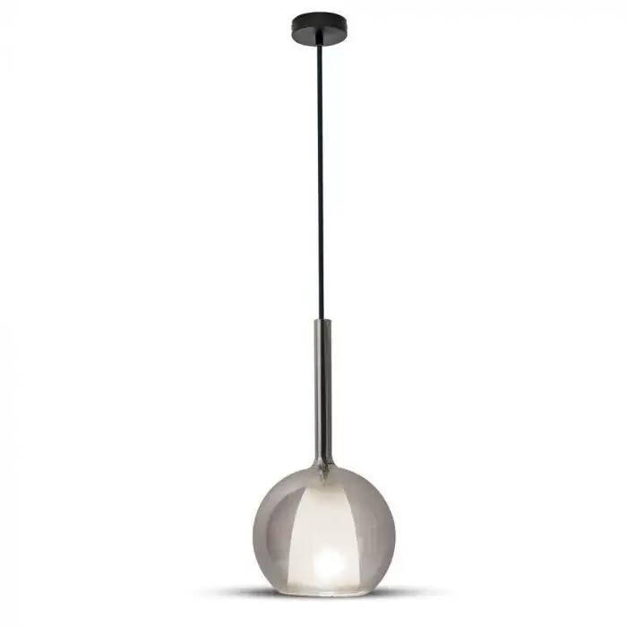 Biztonságos fizetés V-TAC FÜGGESZTÉK MODERN FORMA DUPLA ÜVEG SZÜRKE+FEHÉRФ180mm - 3877