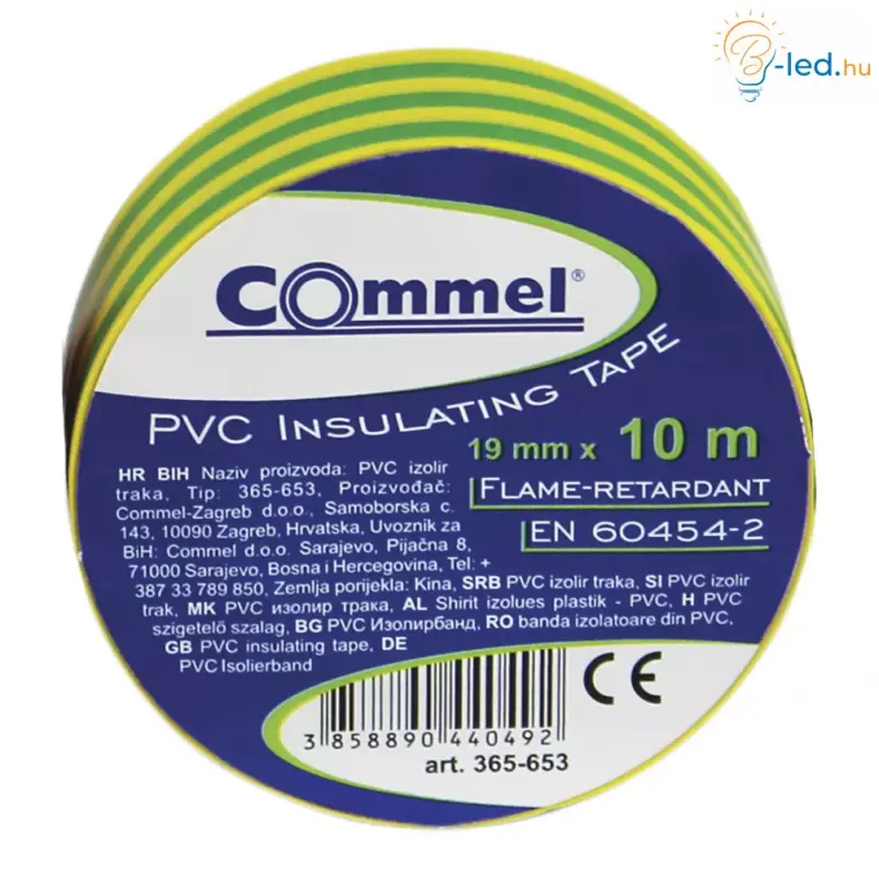 Commel Szigetelő Szalag 19mm x 10m - zöld/sárga - 365-653 Alacsony ár