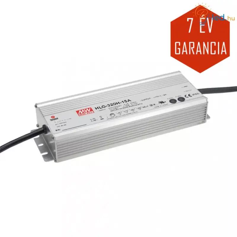 Prémium Mean Well LED Fémházas szerelhető tápegység 320W 22A 12V IP65 - HLG-320H-12A