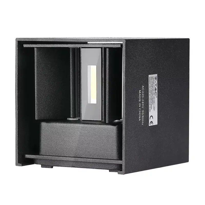 Akció V-TAC 5W led fali lámpatest szögletes, fekete 4000K - IP65 - 217087