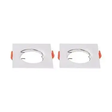 Biztonságos fizetés V-TAC Led GU10 Spot Keret csomag (2db) négyzet beépíthető - fehér - 6642