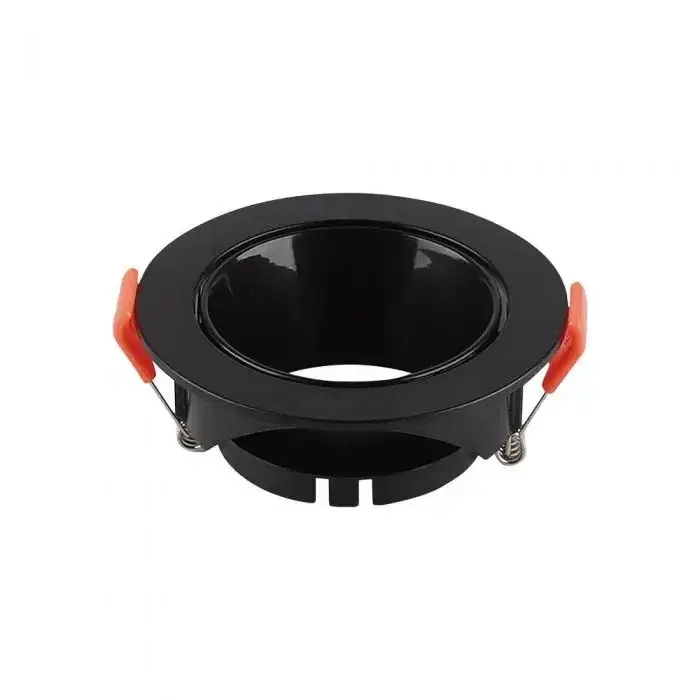 Szuper akció V-TAC Led GU10 Spot Keret kerek beépíthető - fekete + fekete - 6646