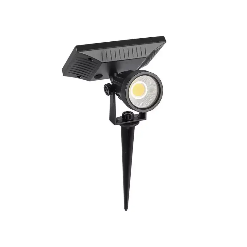 Árengedmény V-TAC LED 2W leszúrható napelemes kerti lámpa - fekete - 3000K - 6660