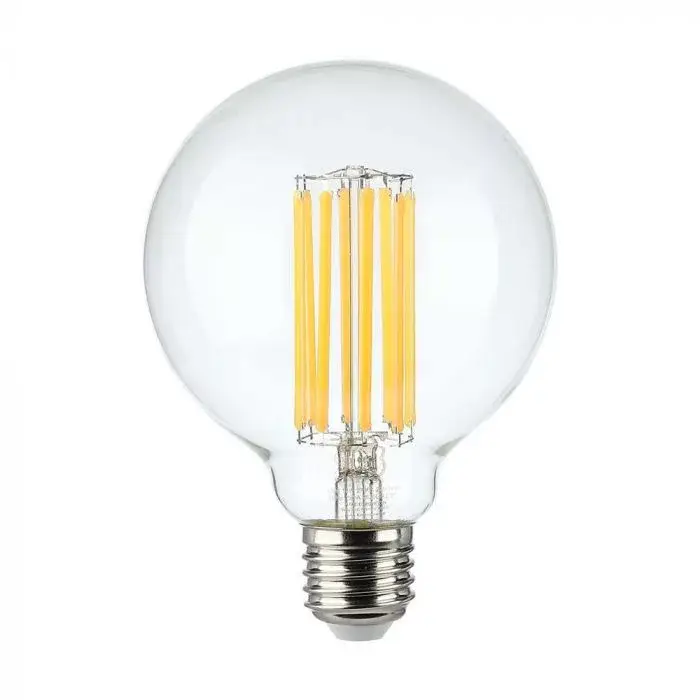 V-TAC Átlátszó LED izzó filament COGE27 G95 18W 3000K nagygömb - 212803 Biztonságos vásárlás