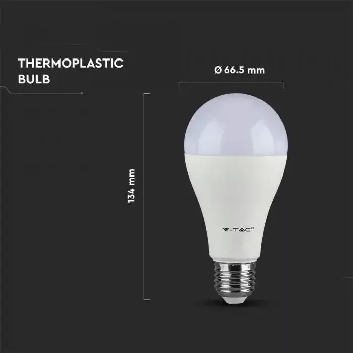 Biztonságos vásárlás V-TAC LED izzócsomag (3 db) E27 A65 15W 200° 6400K gömb - 212818