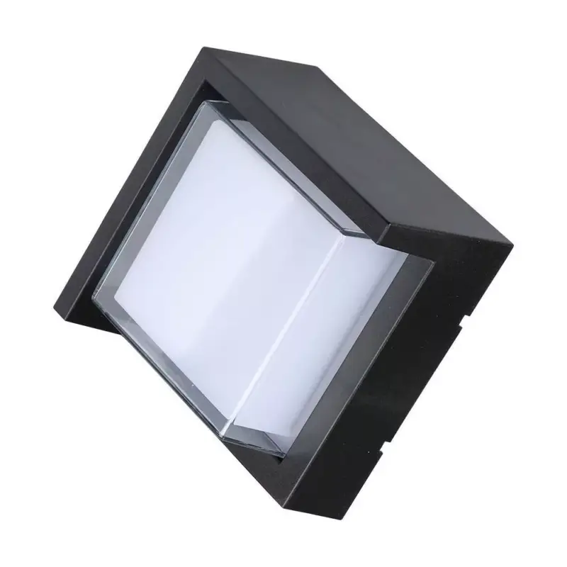 Akciós ár V-TAC LED Fali világítás négyzet forma 7W IP65 3000K - fekete - 218610