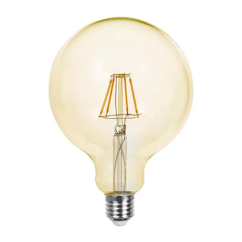 Szuper akció V-TAC Borostyán LED izzó filament COGE27 G125 6W 2200K - 214473