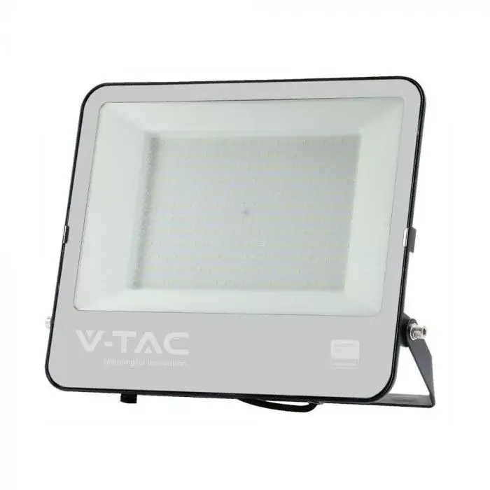 Biztonságos fizetés V-TAC 200W LED reflektor 115° 4000K fekete házas, szürke matt üveggel , 1 m hosszú vezetékkel (Samsung Chip) -23601