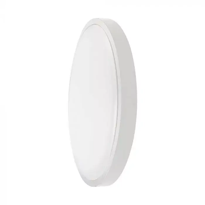 Végkiárusítás V-TAC LED mennyezeti lámpa 24W 6500K IP44 (SAMSUNG CHIP) Mikrohullámú mozgásérzékelővel, Fehér, Kör alakú - 76641-24