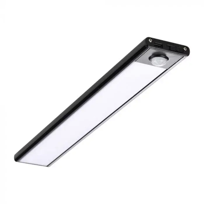 Nézd meg most V-TAC LED Bútorvilágító mozgásérzékelővel 30cm Fekete 3000K - 2960