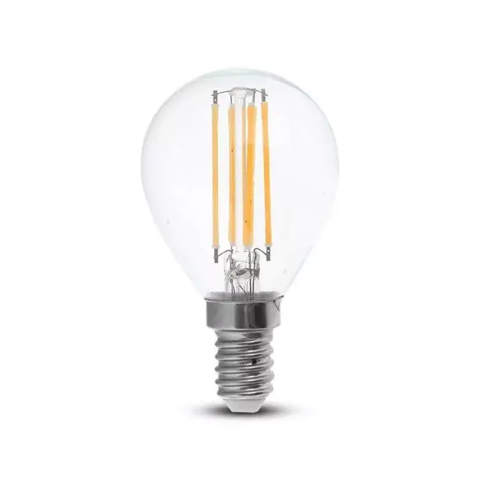 Árengedmény V-TAC Átlátszó LED izzó filament COGE14 P45 4W 4000K kisgömb - 214425