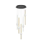 NovaLuce ACROBAT függeszték fém, üveg, fekete, arany, fehér, LED, 3000K, 60W, 5590lm - NL-9695258 Korlátozott ajánlat