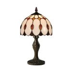 Gyors szállítás Prezent TIFFANY asztali lámpa fém, Tiffany üveg, barna, többszínű, E14 - 227